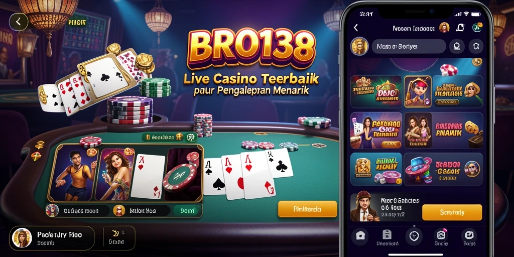 Tampilan menarik gameplay Live Casino BRO138 dengan dealer langsung.