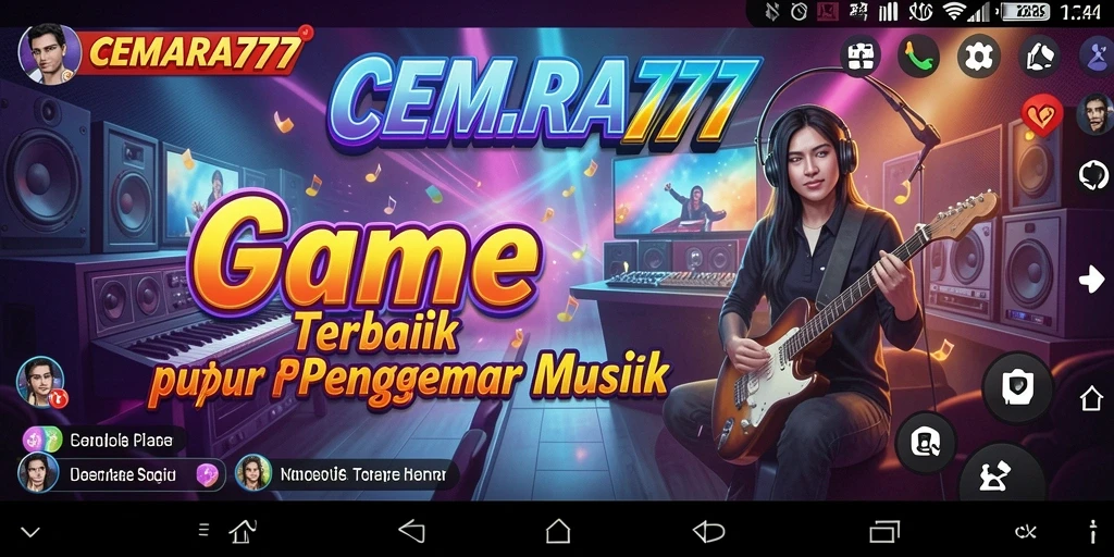 Tangkapan layar gameplay CEMARA777 dengan interface musik yang menarik.