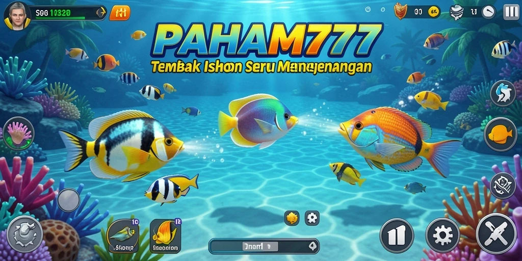 Tampilan gameplay <strong>PAHAM777</strong> yang seru dengan banyak ikan untuk ditangkap.