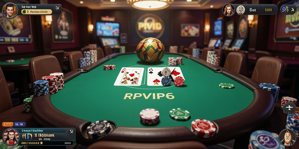 Screenshot RPVIP6 menampilkan aksi seru dalam permainan Poker.