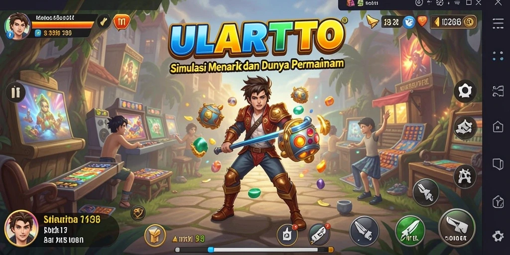 Tampilan utama gameplay ULARTOTO yang menunjukkan aksi seru dan interaksi pemain.