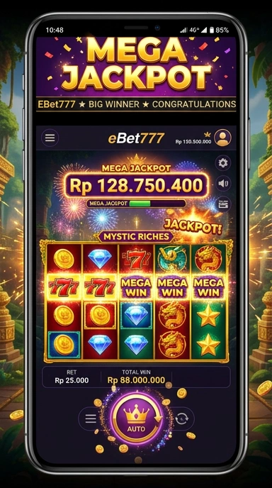 Tampilan antarmuka aplikasi ebet777 yang user-friendly.